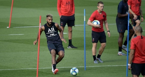 Le Camerounais Eric Choupo-Moting, ici à l'entraînement au Camp des Loges le 29 août 2019, est pressenti à la pointe d'une attaque du PSG amoindrie à Metz.