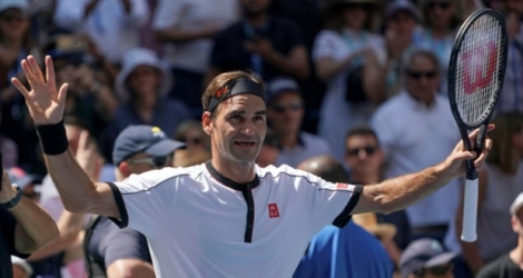 Roger Federer après sa victoire contre Daniel Evans, le 30 août 2019 à l'US Open.