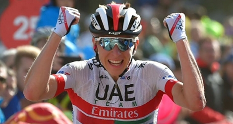 Le Slovène Tadej Pogacar remporte la 13e étape du Tour d'Espagne le 6 septembre 2019.