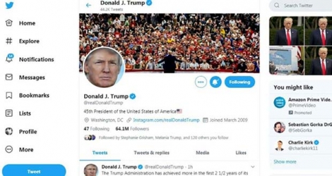 Capture d'écran du compte Twitter de Donald Trump, le 9 septembre 2019.