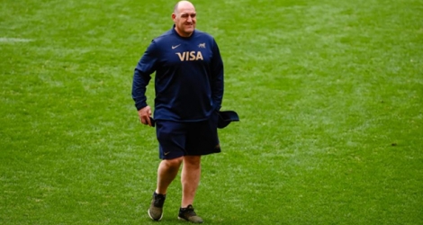 Le sélectionneur du XV d'Argentine lors du «captain's run», la veille du Rugby Championship contre l'Australie, le 26 juillet 2019 à Brisbane.