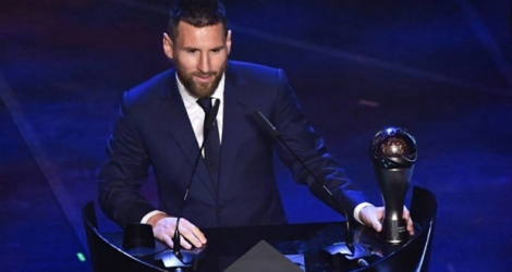 L'attaquant argentin du FC Barcelone reçoit le prix Fifa The Best de meilleur joueur de l'année à Milan le 23 septembre 2019.