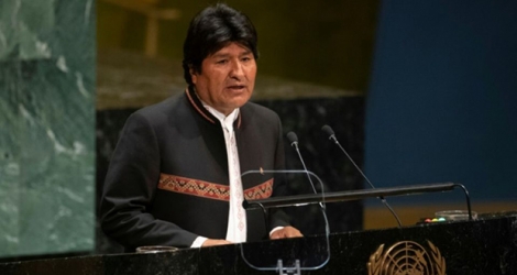 Le président bolivien de gauche Evo Morales au Nations Unies à New York le 24 septembre 2019.