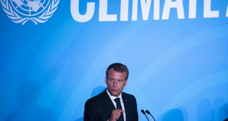 Emmanuel Macron au sommet de l'Onu pour le climat le 23 septembre 2019.