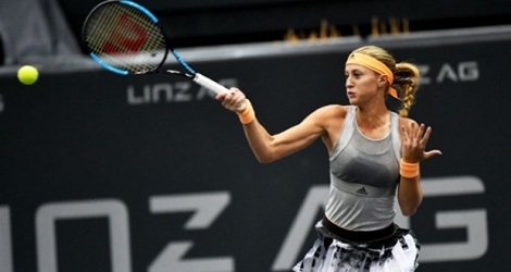 La Française Kristina Mladenovic lors du tournoi de Linz en Autriche, le 8 octobre 2019.