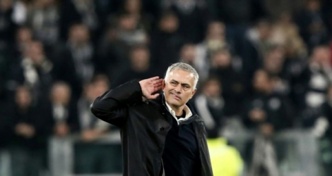 José Mourinho, alors entraîneur de Manchester United, lors d'un match de Ligue des Champions à Turin contre la Juventus le 7 novembre 2018.