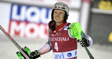 Le prodige norvégien Henrik Kristoffersen vainqueur du slalom de Levi, le 24 novembre 2019.