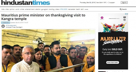 Capture d’écran du site du «Hindustan Times» qui a couvert la sortie du Premier ministre dans le district de Kangra, en Inde, mercredi