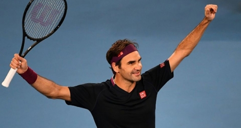 Le Suisse Roger Federer vainqueur de l'Australien John Millman au 3e tour de l'Open d'Australie, à Melbourne, le 24 janvier 2020.