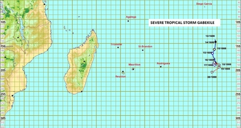 A 4 heures ce lundi 17 février, Gabékilé était à environ 1 790 km à l’Est de Maurice, indique la station de météo de Vacoas.