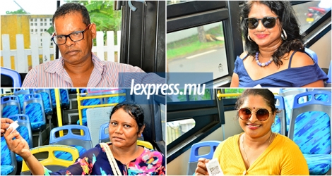 Manoj Gunnack, Baby Gervel, Minakshi Latour et Reena Mootoosamy (de g. à dr et de haut en bas) disent que les horaires des feeder buses ne les arrangent pas.