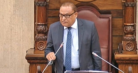 Sooroojdev Phokeer lors de la séance parlementaire du vendredi 28 février.
