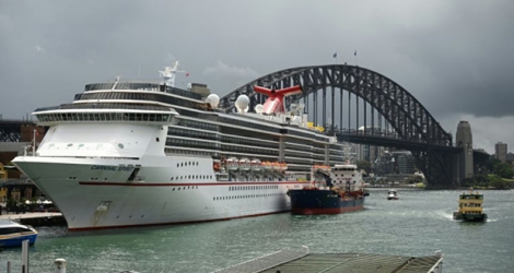 Le bateau de croisière Carnival Spirit dans le ort de Sydney, le 16 mars 2020 en Australie.