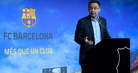 Le président du FC Barcelone, Josep Maria Bartomeu, lors d'une conférence de presse au Camp Nou, le 5 juillet 2019.