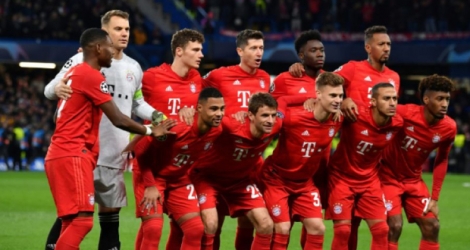 L'équipe du Bayern Munich avant le coup d'envoi du huitième de finale aller de Ligue des champions remporté sur la pelouse de Chelsea (3-0) le 25 février 2020.