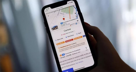 Google Maps indique les heures de pointe pour une station à Arlington, en Virginie, le 9 juin 2020. 
