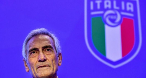 Le president de la fédération italienne de football (FIGC), Gabriele Gravina, le 22 Octobre 2018 à Rome.