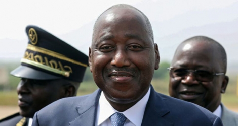 Amadou Gon Coulibaly le 22 décembre 2019 à Bouaké dans le nord de la Côte d'Ivoire.