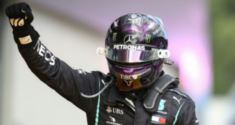 Le pilote Mercedes Lewis Hamilton vainqueur du GP de Styrie sur le Red Bull Ring de Spielberg, le 12 juillet 2020 Photo Mark Thompson. AFP