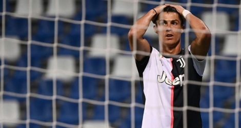 L'attaquant de la Juventus Cristiano Ronaldo lors du match contre Sassuolo le 15 juillet 2020 à Reggio d'EmilieL'attaquant de la Juventus Cristiano Ronaldo lors du match contre Sassuolo le 15 juillet 2020 à Reggio d'Emilie.