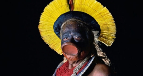 Le chef indigène Raoni Metuktire à Piaracu (Brésil), le 16 janvier 2020.