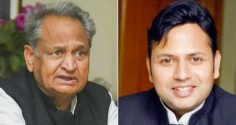 Le ministre en chef de Rajasthan Ashok Gehlot et son fils Vaibhav Gehlot, soupçonné d’avoir utilisé une entité mauricienne pour transférer de façon douteuse Rs 500 millions. (SOURCE PHOTO : INDIA TIMES)