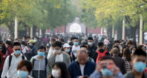 A l'extérieur de la Cité interdite à Pékin le 8 octobre 2020 Photo NOEL CELIS. AFP