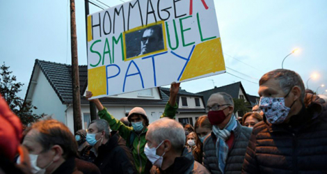 Marche en hommage à Samuel Paty, le 20 octobre 2020 à Conflans-Sainte-Honorine.