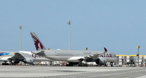 Des avions sur le tarmac de l'aéroport de Doha, au Qatar, le 1er avril 2020.