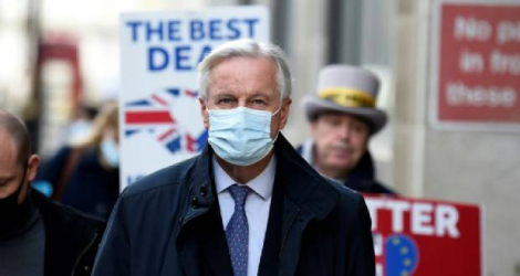 Le négociateur européen Michel Barnier à Londres le 13 novembre 2020 Photo DANIEL LEAL-OLIVAS. AFP