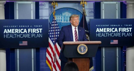Donald Trump s'exprime depuis la salle de presse de la Maison Blanche le 20 novembre 2020 Photo MANDEL NGAN. AFP