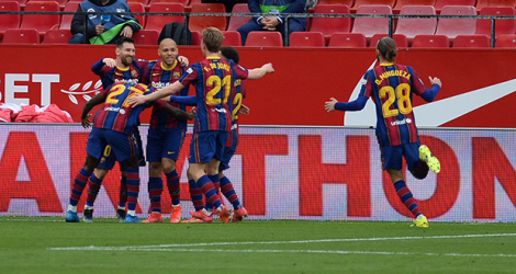 Le FC Barcelone s'est imposé à Séville samedi lors de la 25e journée de Liga.