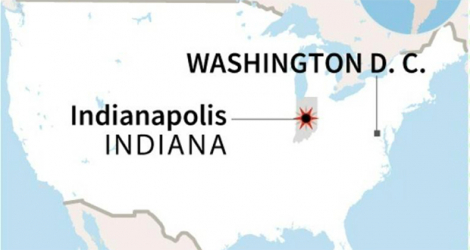 Carte de localisation d'Indianapolis aux Etats-Unis. afp.com -