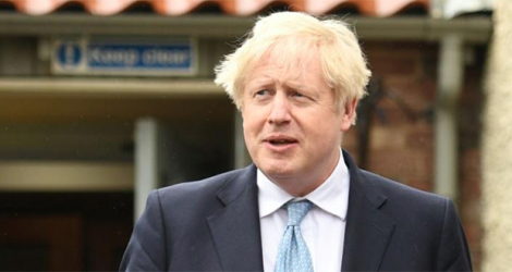 Le Premier ministre britannique Boris Johnson à Hartlepool, dans le nord-est de l'Angleterre, le 7 mai 2021. afp.com - Oli SCARFF