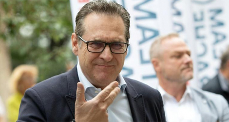 Heinz-Christian Strache, qui a dirigé le parti d'extreme droite autrichien Parti de la Liberté (FPO) pendant quatorze ans et ancien vice-chancelier, le 3 octobre 2020 à Vienne.