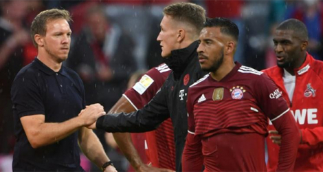 L'entraîneur du Bayern Munich, Julian Nagelsmann, après la victoire à domicile en Bundesliga, 3-2 face à Cologne, le 22 août 2021 à l'Allianz Arena.