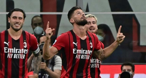 L'attaquant français de l'AC Milan Olivier Giroud auteur d'un doublé contre Cagliari, le 29 août 2021 à Milan.