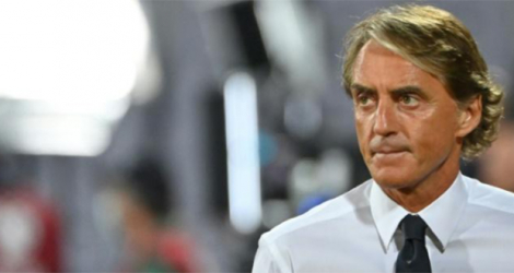 Le sélectionneur italien Roberto Mancini, avant le match contre la Bulgarie, comptant pour les éliminatoires de la Coupe du monde 2022 au Qatar, le 2 septembre 2021 à Florence.