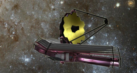 Le JWST dans l'espace imaginé par un artiste de la Nasa, en 2007.