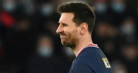 Lionel Messi le 12 décembre 2021 avec le Paris Saint-Germain à domicile contre Monaco en Ligue 1.