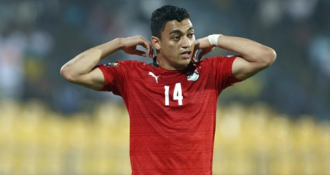 L'international égyptien Mostafa Mohamed, le 19 janvier 2022 à Yaoundé lors du match contre le Soudan en Coupe d'Afrique des nations.