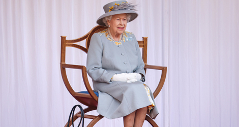 La reine d'Angleterre Elizabeth II, le 12 juin 2021 à Windsor.