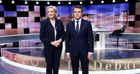 Marine Le Pen et Emmanuel Macron, le 3 mai 2017, avant le débat télévisé de l'entre-deux tours de la dernière élection présidentielle.