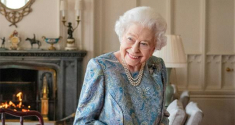 La reine Elizabeth II le 28 avril 2022 au château de Windsor.