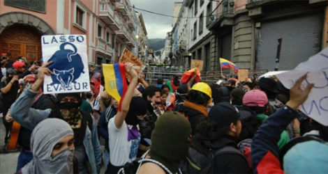 Des manifestants à Quito, le 17 juin 2022.