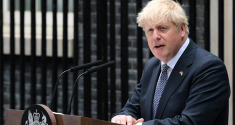 Le Premier ministre britannique Boris Johnson s'exprime, le 7 juillet 2022 à Londres.