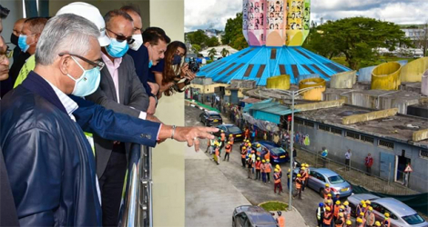 Le PM, Pravind Jugnauth, était dans la ville Lumière, hier pour un constat des travaux du métro express.