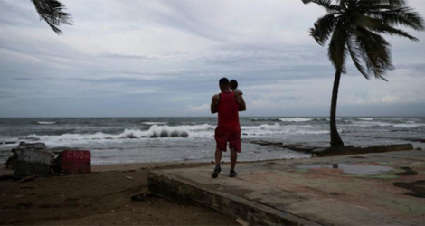 A l'approche de l'ouragan Fiona, sur la plage de Nagua en République dominicaine le 18 septembre 2022.