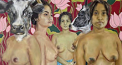 Ces autoportraits nus illustrent les préoccupations de l’artiste Palvishee Jeewon. Son tableau censuré au Salon de Mai est issu d’une série de créations qui interrogent la place des femmes, le regard que l’on porte sur le corps féminin, le poids des traditions.