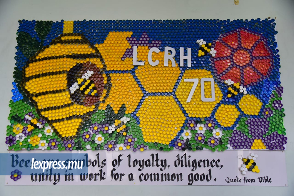 L’abeille représente la communauté des élèves et des professeurs du collège Lorette de Rose-Hill.